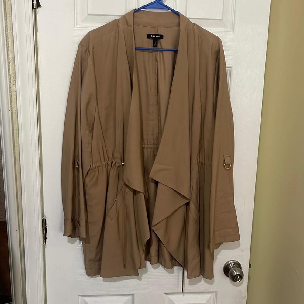 Tan waterfall Blazer Jacket Torrid size 2